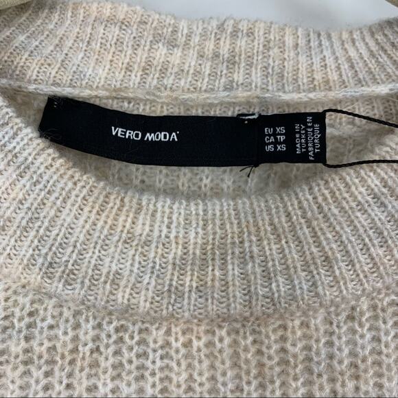 Vero Moda Paddy Birch Balloon Sleeve Sweater Women’s Size XS Knit Pullover Beige - Picture 6 of 10